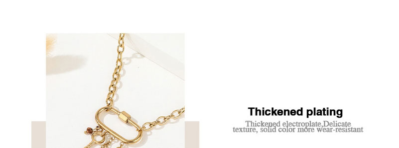 Fashion Gold Color Titanium Steel Key Hinge Lock Necklace,Necklaces