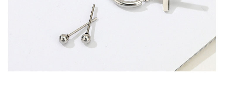 Fashion Steel Color Stainless Steel Cross Ear Riser Earrings Set,Jewelry Set