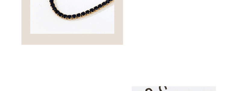 Fashion Black Stainless Steel Diamond Chain Necklace,Necklaces