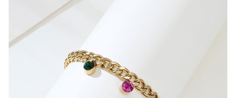Fashion Gold Color Stainless Steel Diamond Chain Bracelet,Bracelets