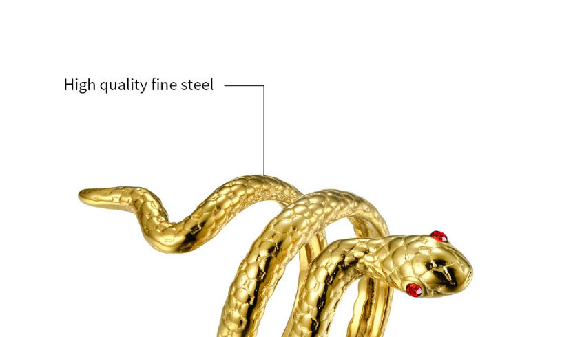 Fashion Gold Color Titanium Steel Serpentine Winding Ring,Rings