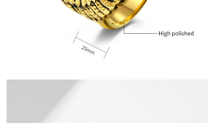 Fashion Gold Color Titanium Steel Angel Wings Ring,Rings