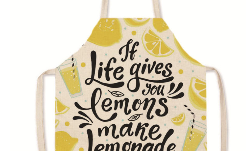 Fashion 12# Polyester Lemon Print Apron,Home Textiles