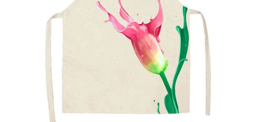 Fashion 35# Linen Apron With Colorful Nail Polish Print,Home Textiles