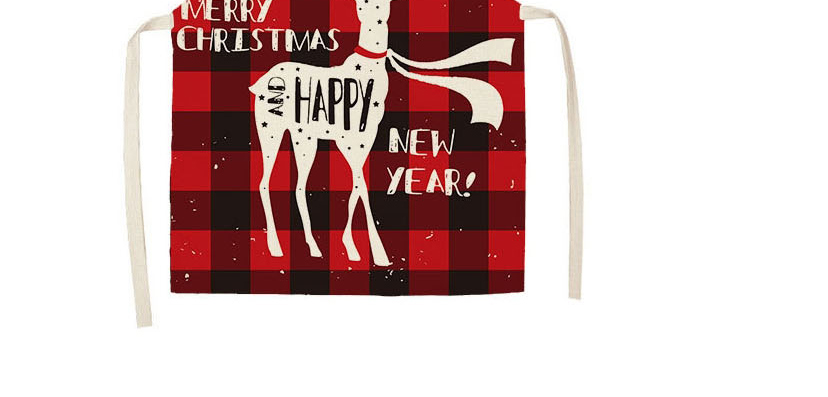 Fashion 40# Christmas Printed Linen Apron,Festival & Party Supplies