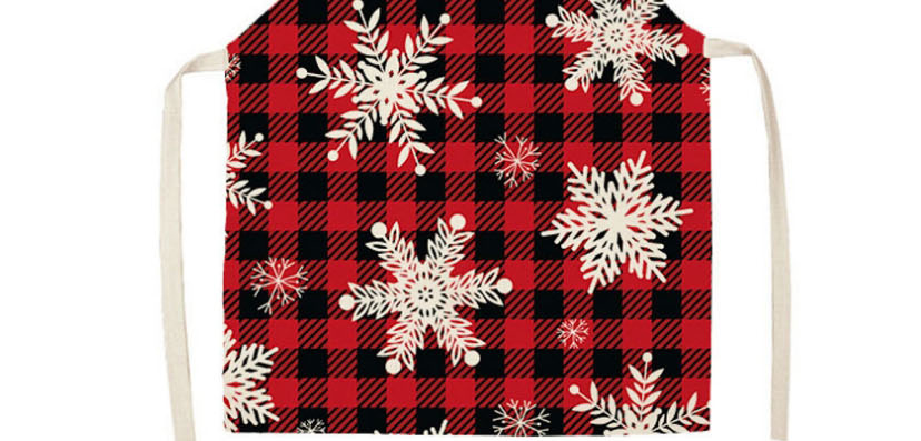 Fashion 17# Christmas Printed Linen Apron,Festival & Party Supplies