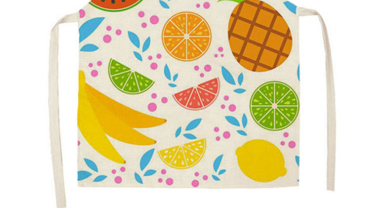 Fashion 25# Fruit Print Linen Apron,Home Textiles