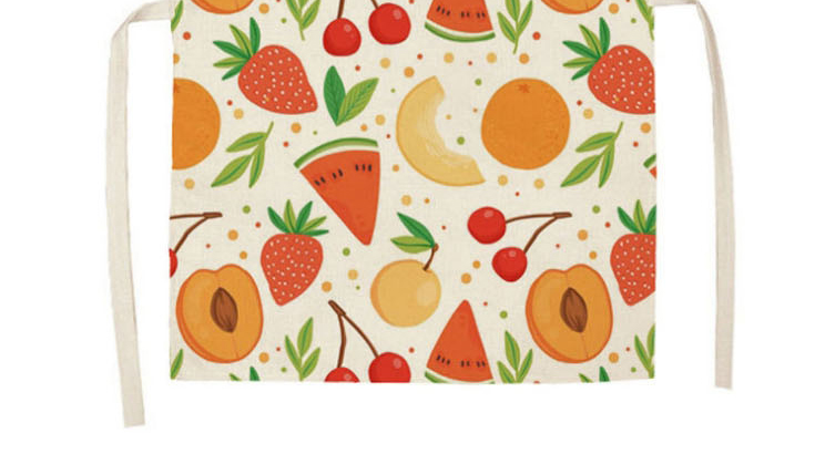 Fashion 38# Fruit Print Linen Apron,Home Textiles