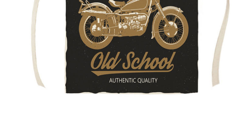 Fashion 12# Motorcycle Printed Letter Linen Apron,Home Textiles