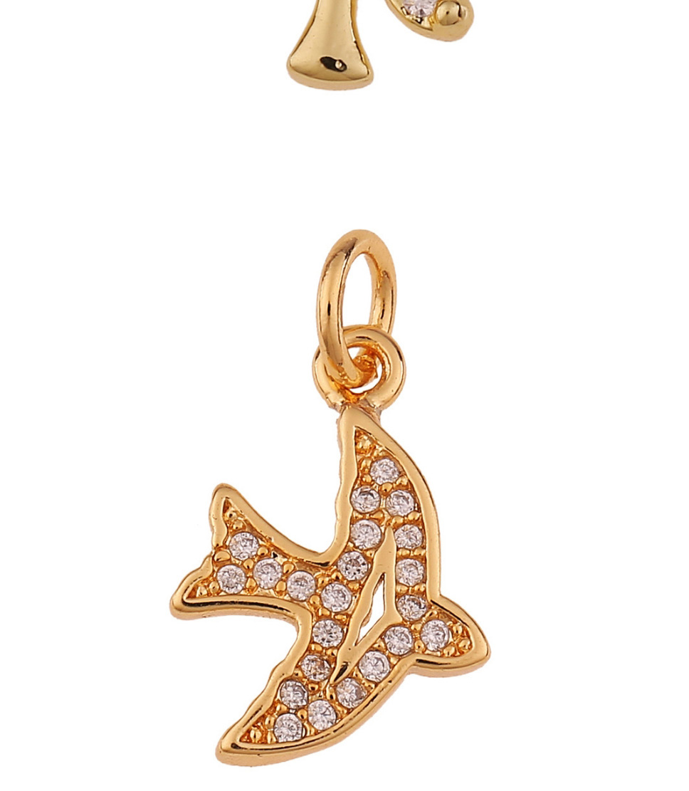 Fashion Five-angle Star Copper Plated Inlaid Zircon Heart Shaped Life Tree Diy Accessories,Jewelry Findings & Components