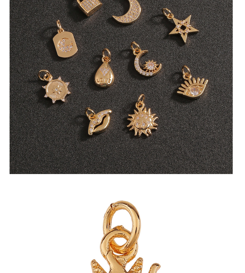 Fashion 10 # Copper Diamond Moon Pentagonal Diy Accessories,Jewelry Findings & Components