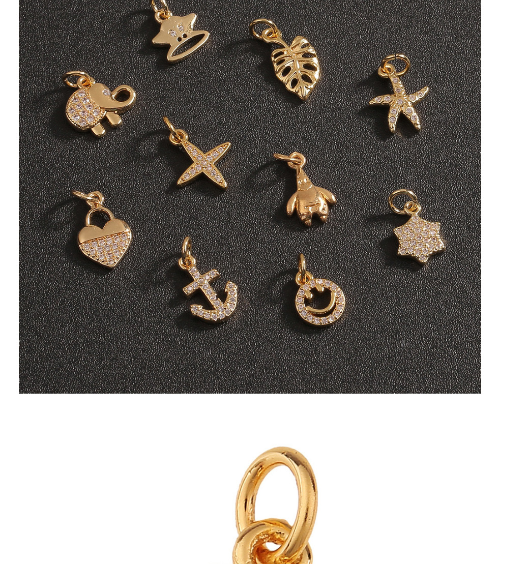 Fashion Elephant Copper Inlaid Zirconium Geometric Starfish Love Calf Leaves Geometry Diy Accessories,Jewelry Findings & Components