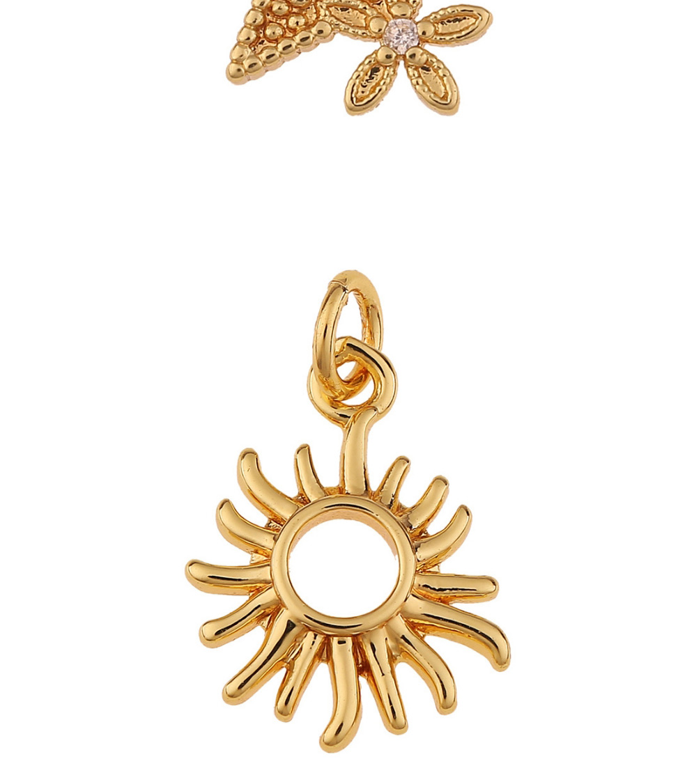 Fashion 10 # Copper Inlaid Zirconium Geometric Starfish Round Sun Butterfly Geometric Diy Accessories,Jewelry Findings & Components