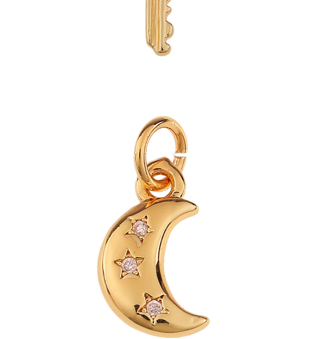 Fashion 10 # Copper Inlaid Zirconium Geometry Key Key Lock Pentagon Diy Accessories,Jewelry Findings & Components