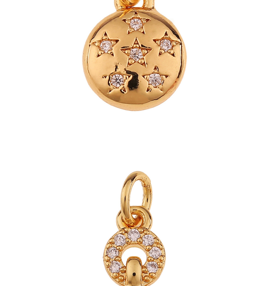Fashion 10 # Copper Inlaid Zirconium Geometry Key Key Lock Pentagon Diy Accessories,Jewelry Findings & Components