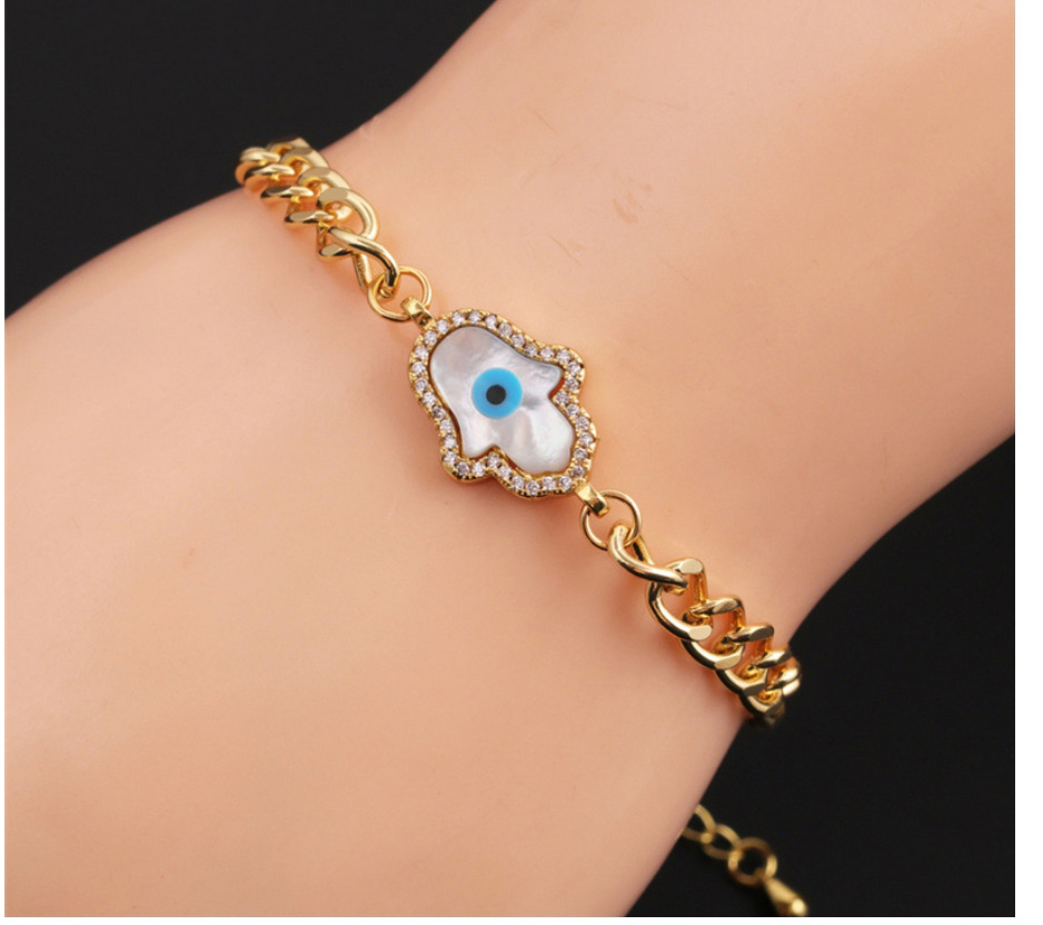 Fashion 2# Copper Plated Real Gold Color Chain Eye Bracelet,Bracelets