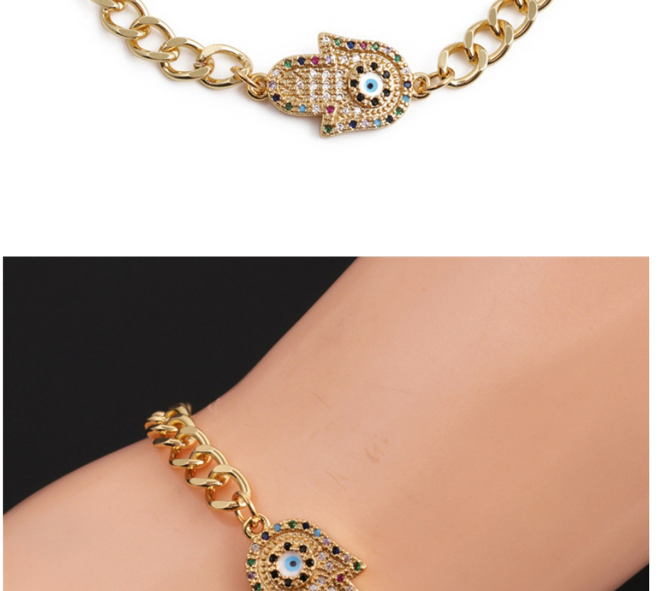 Fashion 4# Copper Plated Real Gold Color Chain Eye Bracelet,Bracelets