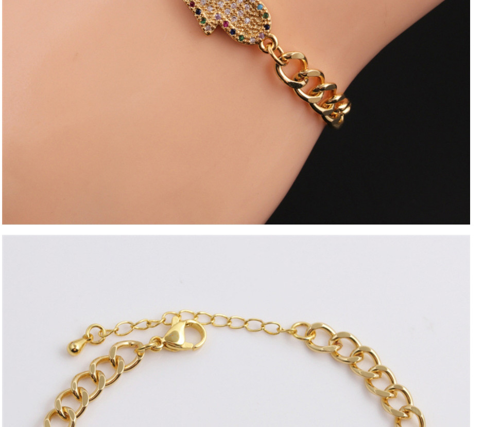 Fashion 3# Copper Plated Real Gold Color Chain Eye Bracelet,Bracelets