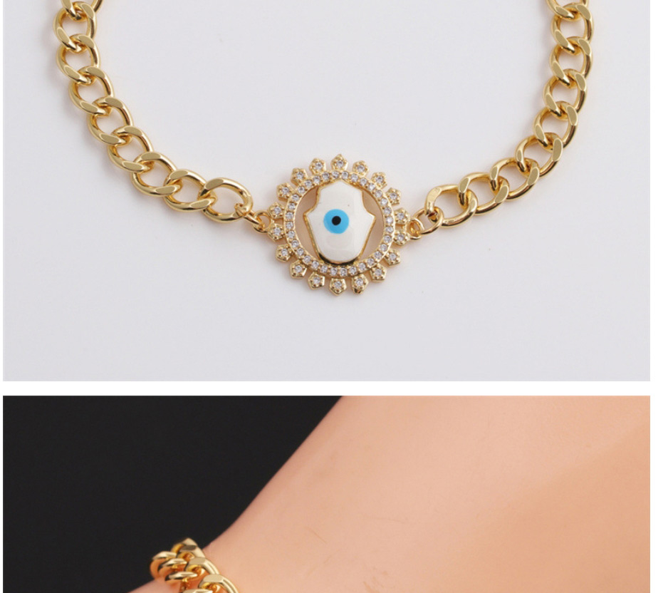 Fashion 2# Copper Plated Real Gold Color Chain Eye Bracelet,Bracelets
