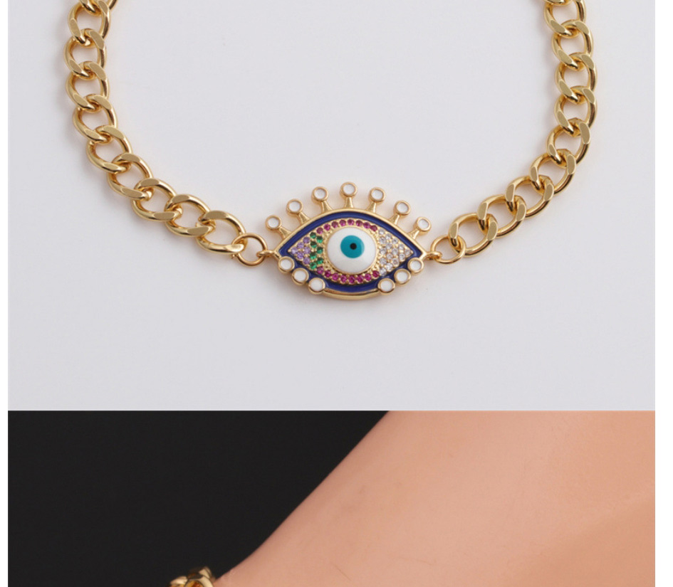 Fashion 1# Gold Color-plated Copper Color Zirconium Eye Bracelet,Bracelets