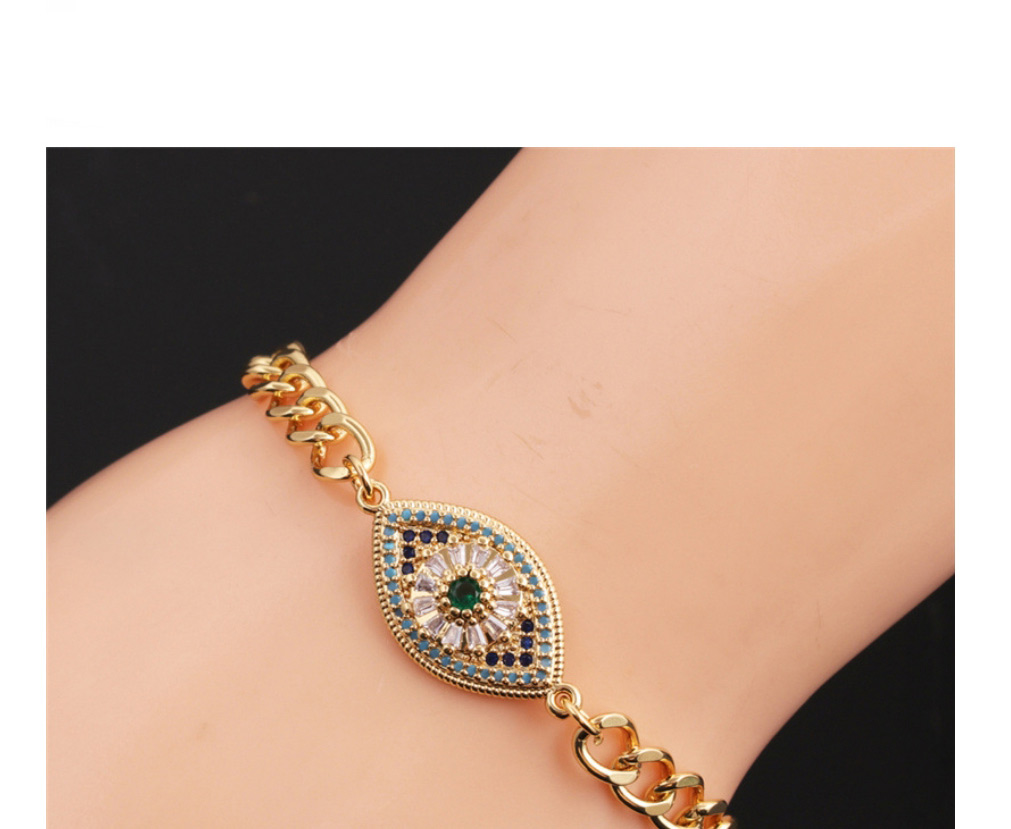 Fashion 4# Gold Color-plated Copper Color Zirconium Eye Bracelet,Bracelets