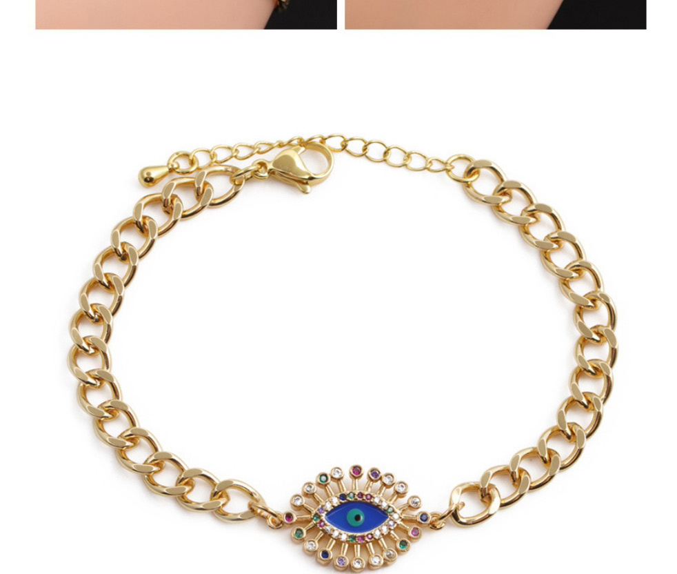 Fashion 3# Copper Inlaid Color Zirconium Eye Bracelet,Bracelets