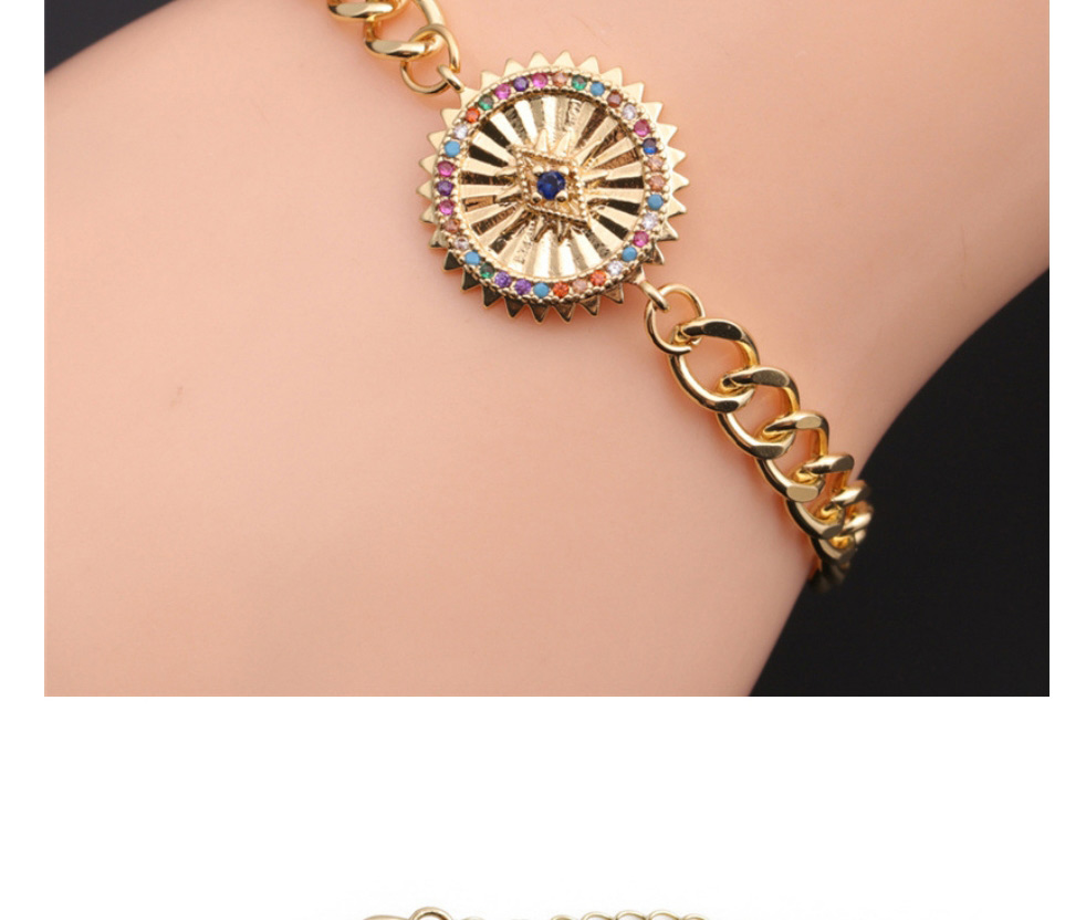 Fashion 4# Copper Inlaid Color Zirconium Eye Bracelet,Bracelets