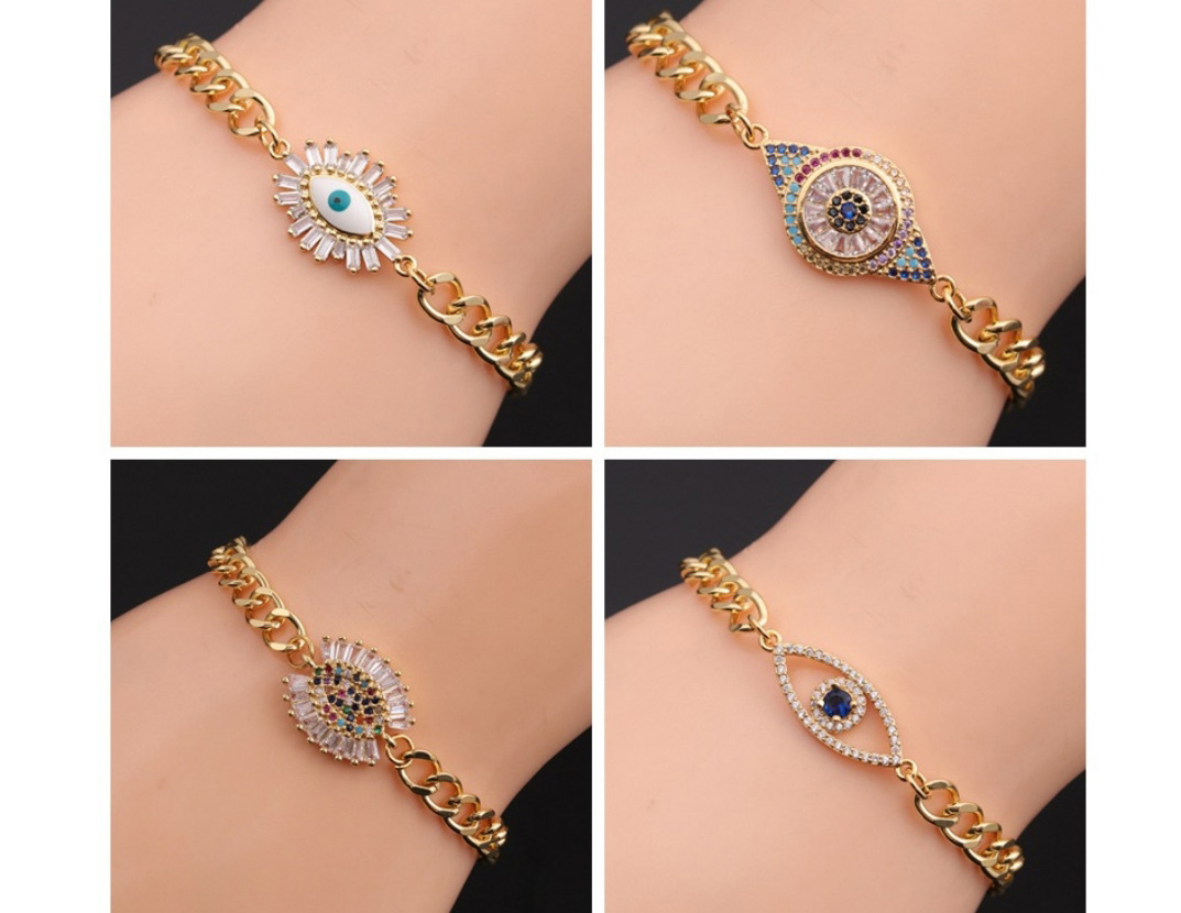 Fashion 1# Copper Inlaid Color Zirconium Eye Bracelet,Bracelets