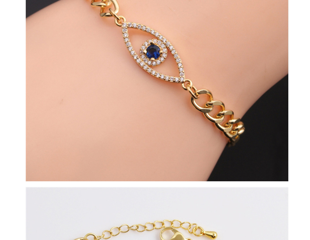 Fashion 4# Copper Inlaid Color Zirconium Eye Bracelet,Bracelets