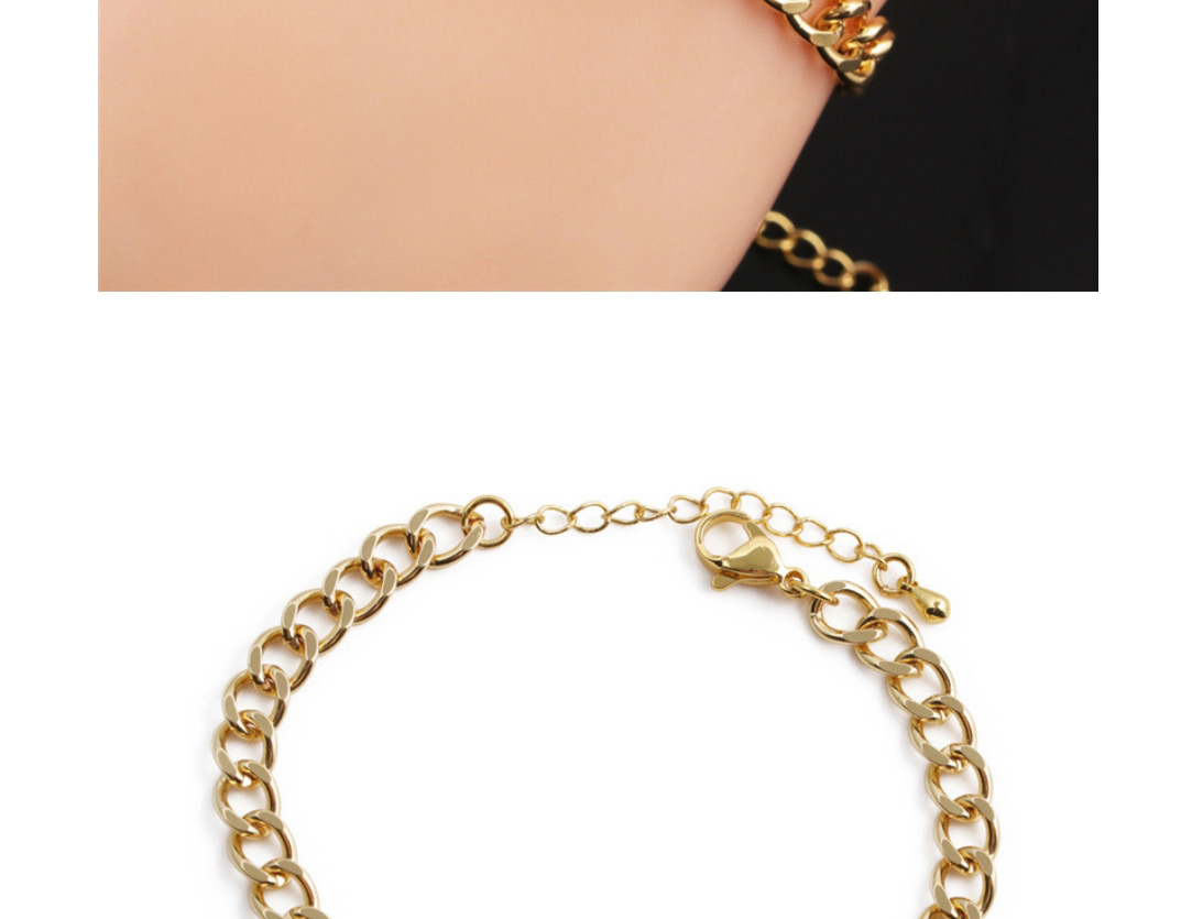 Fashion 4# Bronze Plated Real Gold Color Micro-inlaid Zirconium Virgin Mary Bracelet,Bracelets