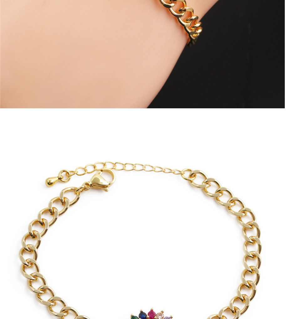Fashion 4# Bronze Plated Real Gold Color With Zirconium Virgin Mary Bracelet,Bracelets