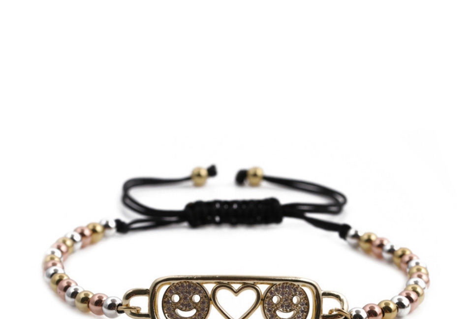 Fashion 4# Bronze Diamond Love Smiley Bracelet,Bracelets