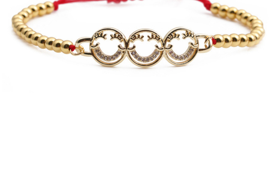 Fashion 1# Copper Plated Real Gold Color Smiley Bracelet,Bracelets