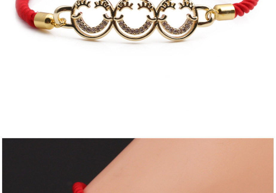 Fashion 4# Copper Plated Real Gold Color Smiley Bracelet,Bracelets