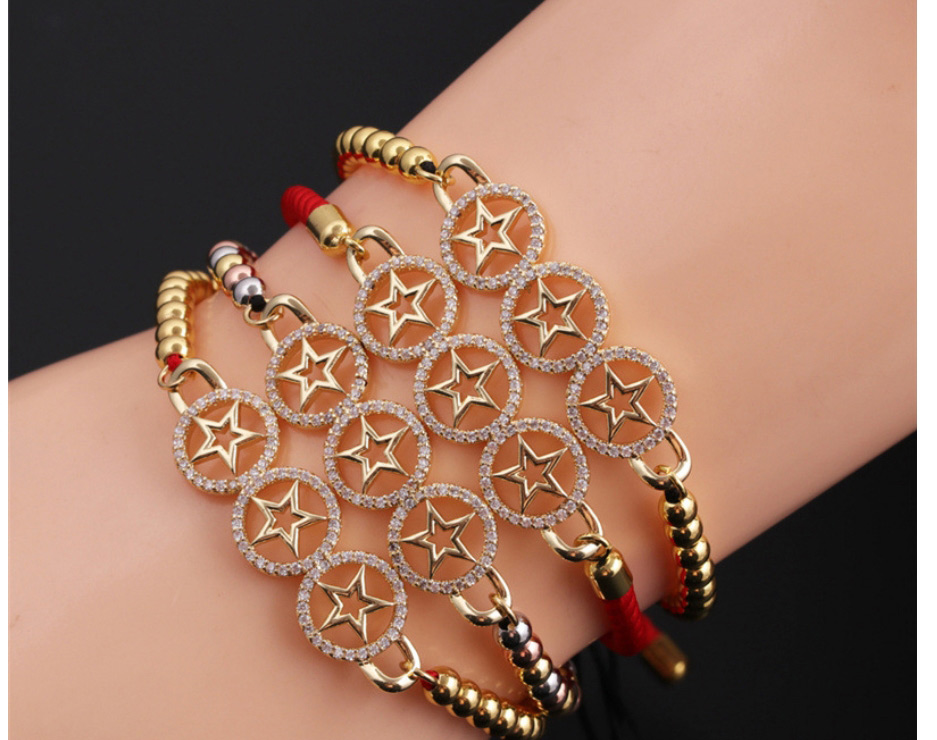 Fashion 3# Bronze Plated Real Gold Color Star Bracelet,Bracelets