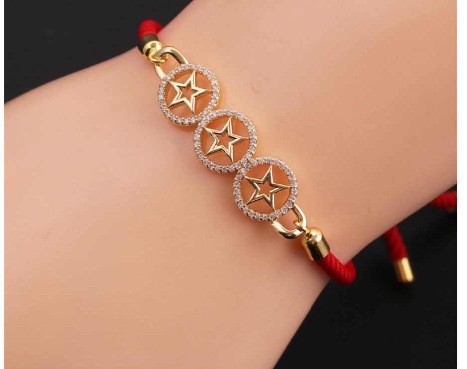 Fashion 4# Bronze Plated Real Gold Color Star Bracelet,Bracelets
