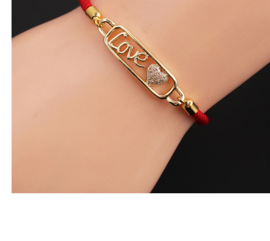 Fashion 4# Copper-plated Real Gold Color Inlaid Zirconium Heart Bracelet,Bracelets