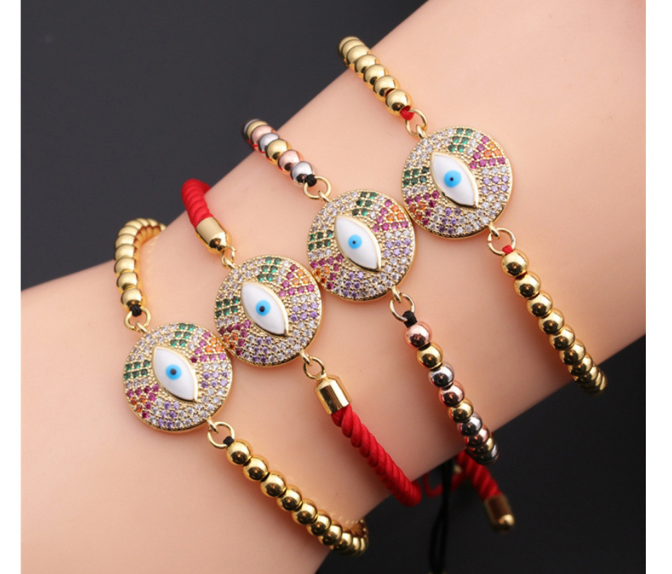 Fashion 4# Copper Plated Real Gold Color Diamond Eye Bracelet,Bracelets