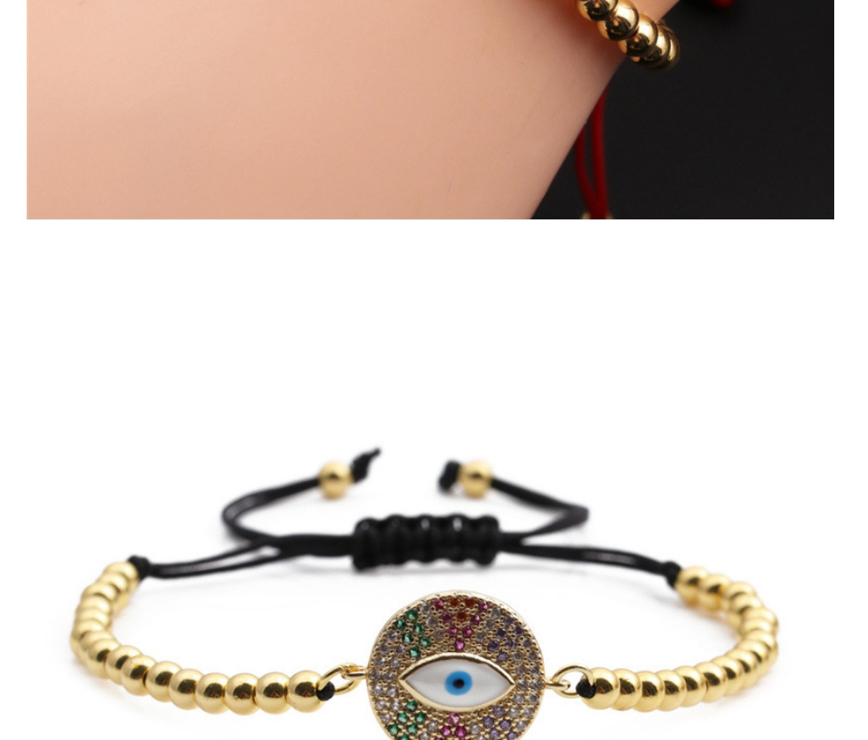 Fashion 3# Copper Plated Real Gold Color Diamond Eye Bracelet,Bracelets