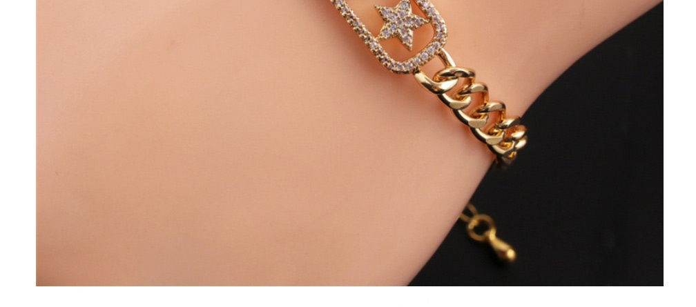 Fashion 1# Bronze Plated Real Gold Color Star Bracelet,Bracelets