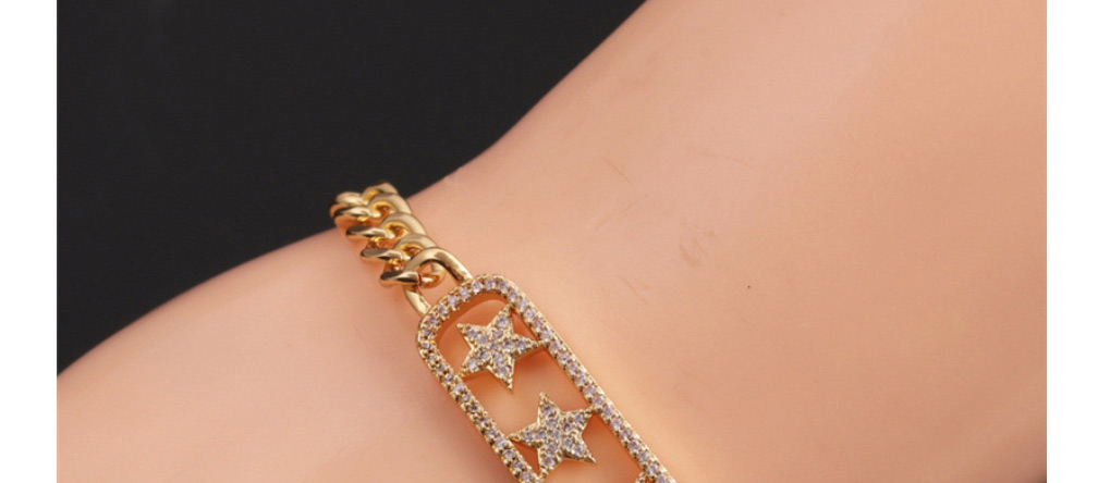 Fashion 1# Bronze Plated Real Gold Color Star Bracelet,Bracelets