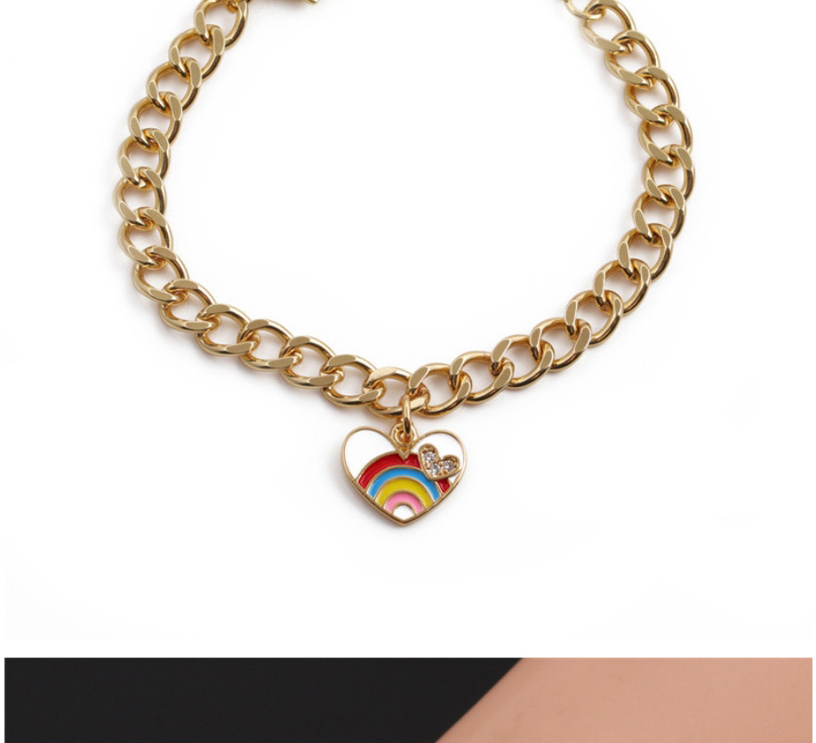Fashion 4# Copper Diamond Love Heart Chain Bracelet,Bracelets