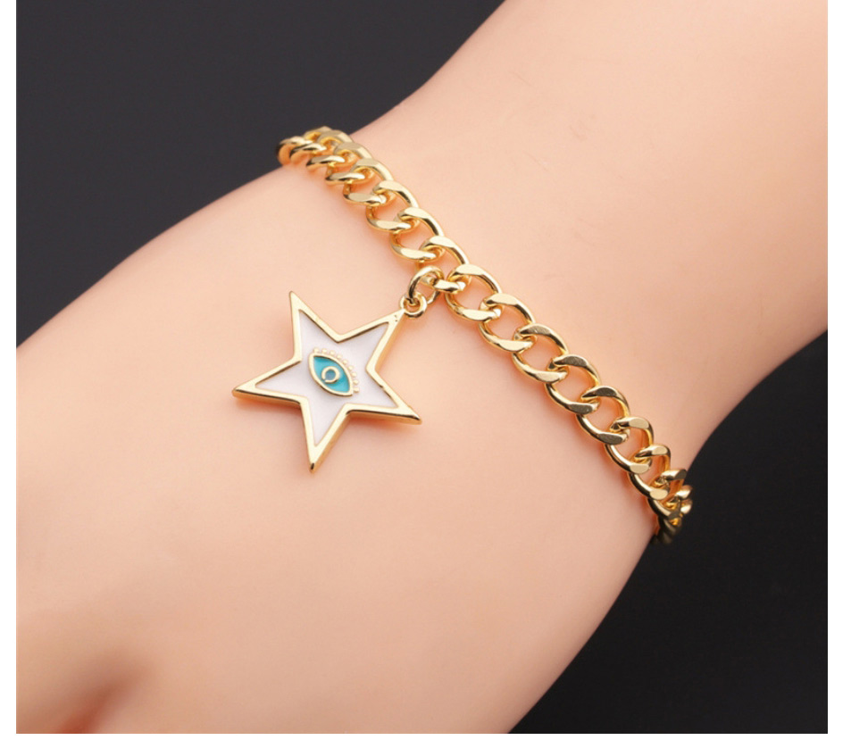 Fashion 4# Five-pointed Star Bracelet With Copper And Diamond Eyes,Bracelets