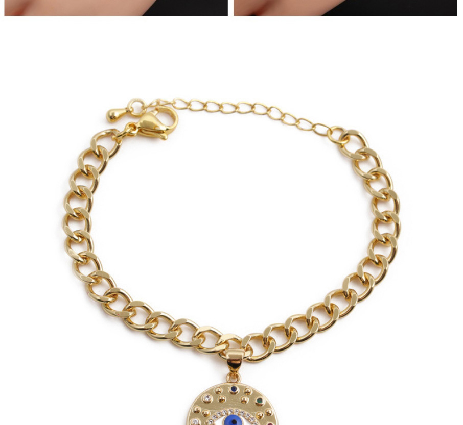 Fashion 1# Copper Plated Real Gold Color Geometric Eye Bracelet,Bracelets