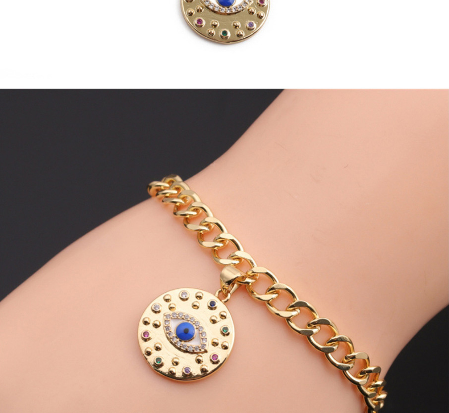 Fashion 4# Copper Plated Real Gold Color Geometric Eye Bracelet,Bracelets