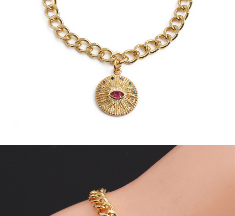 Fashion 3# Copper Plated Real Gold Color Geometric Eye Bracelet,Bracelets