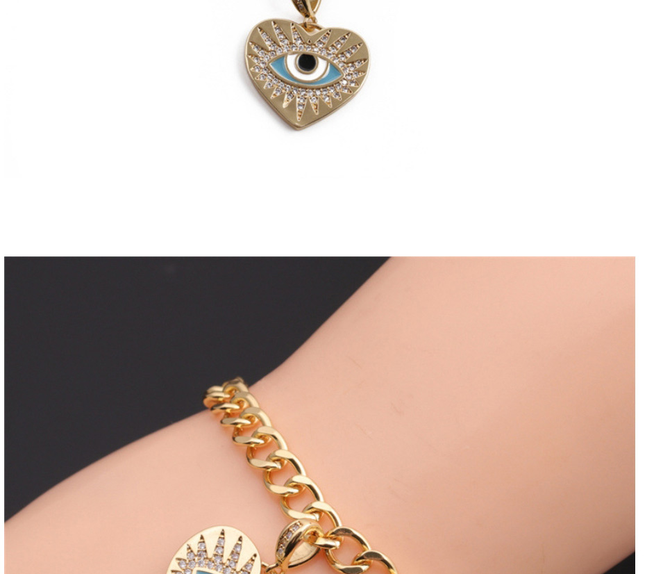 Fashion 2# Bracelet With Copper And Diamond Dripping Oil Love Eyes,Bracelets