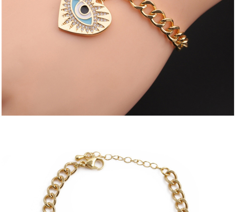 Fashion 1# Bronze Diamond-embellished Love Eye Bracelet,Bracelets