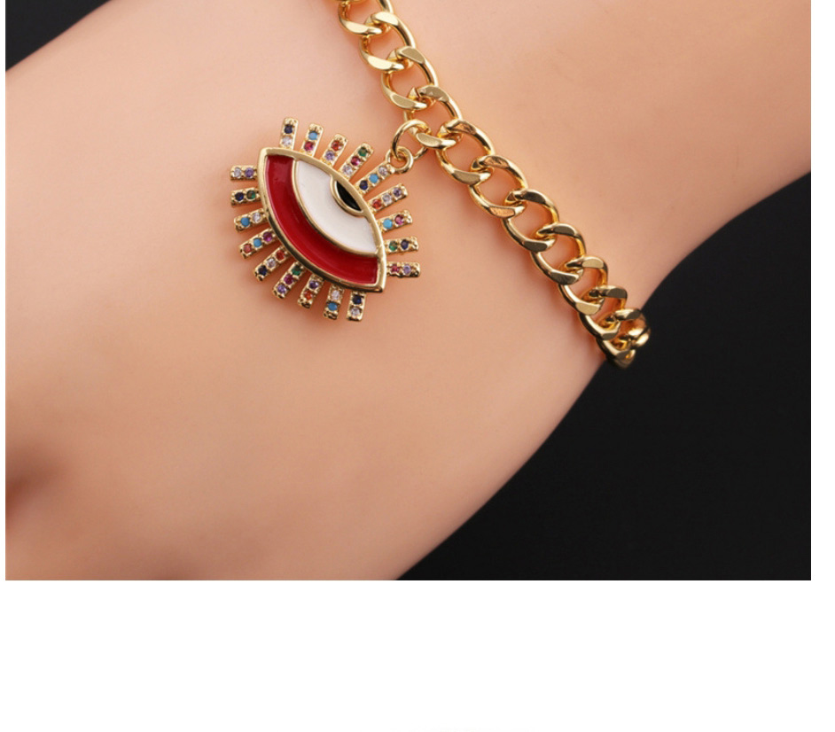 Fashion 4# Bracelet With Copper And Diamond Dripping Oil Love Eyes,Bracelets