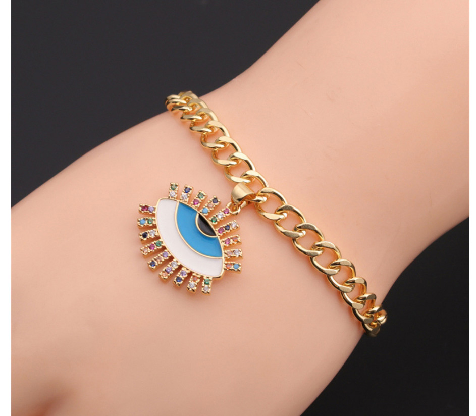 Fashion 1# Copper Plated Real Gold Color Eye Bracelet,Bracelets